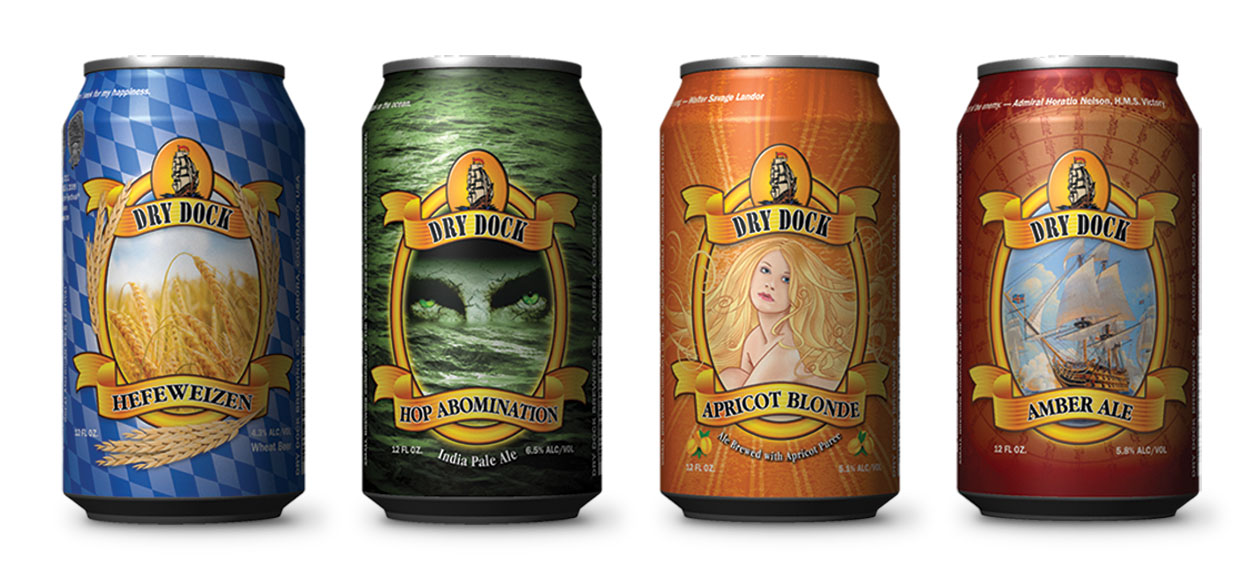 Dry Dock Brewing Co. can designs